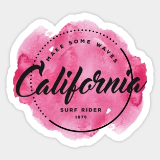 Make Some Waves, California, Surf Rider Sticker